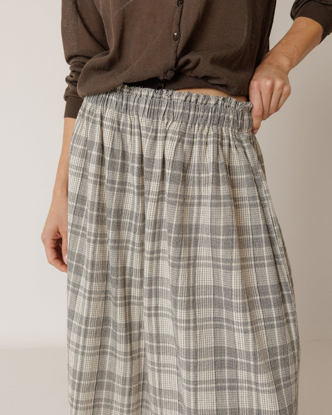 Cotton Plaid Skirt