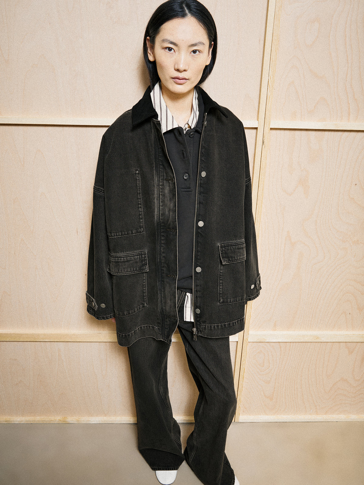 Cord Collar Denim Jacket