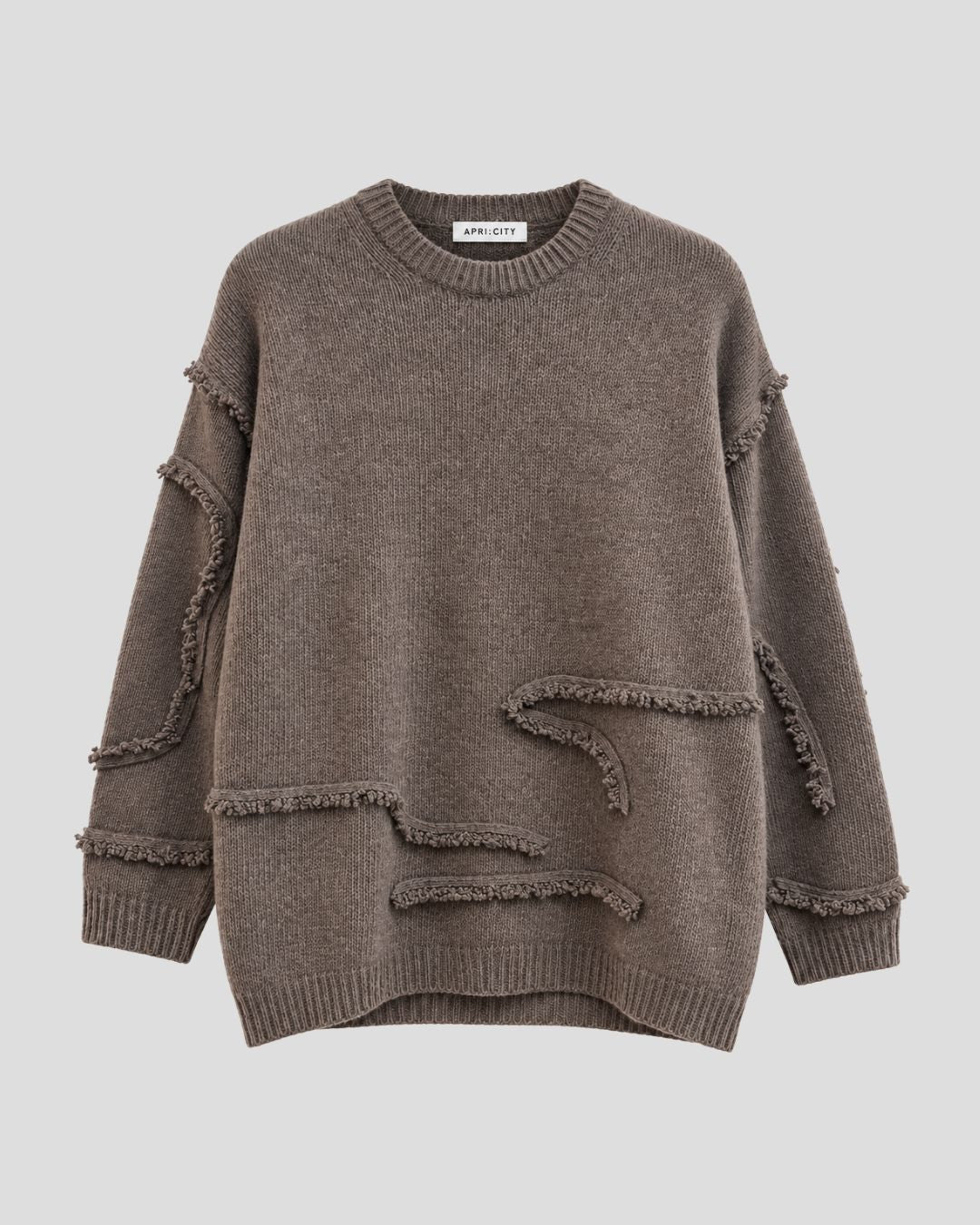 Yak Down Round Neck Sweater with Tassel
