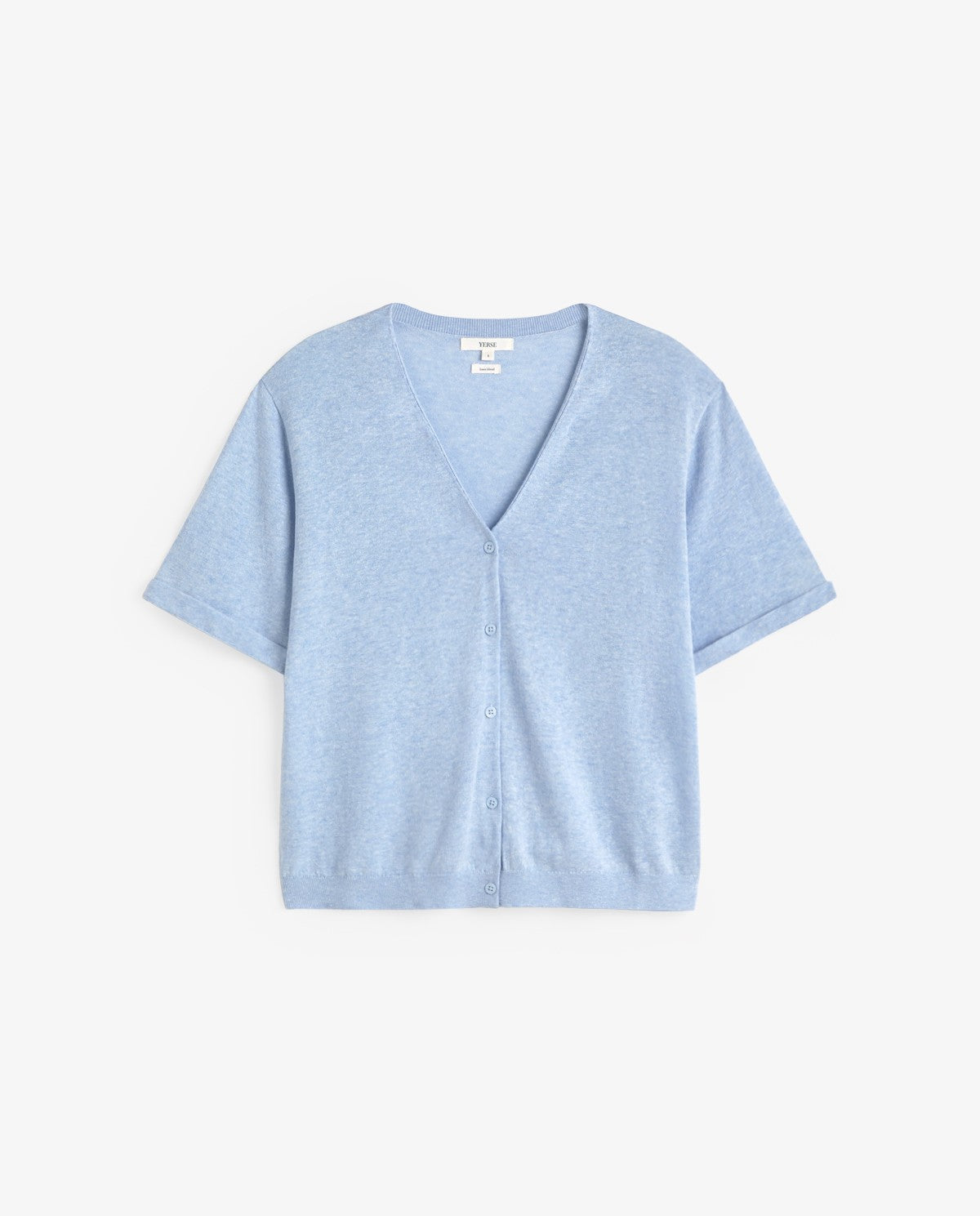Flax Short Sleeve V-Neck Cardigan
