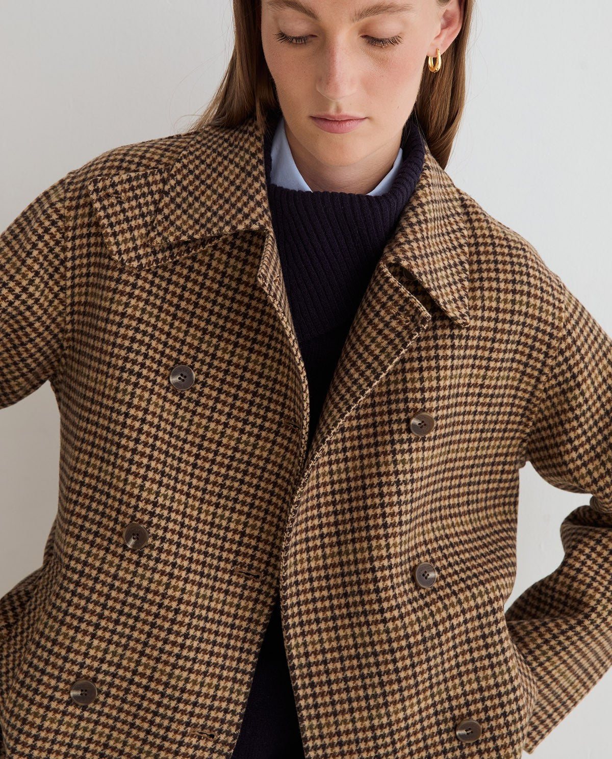 Short Double-Breasted Handmade Coat
