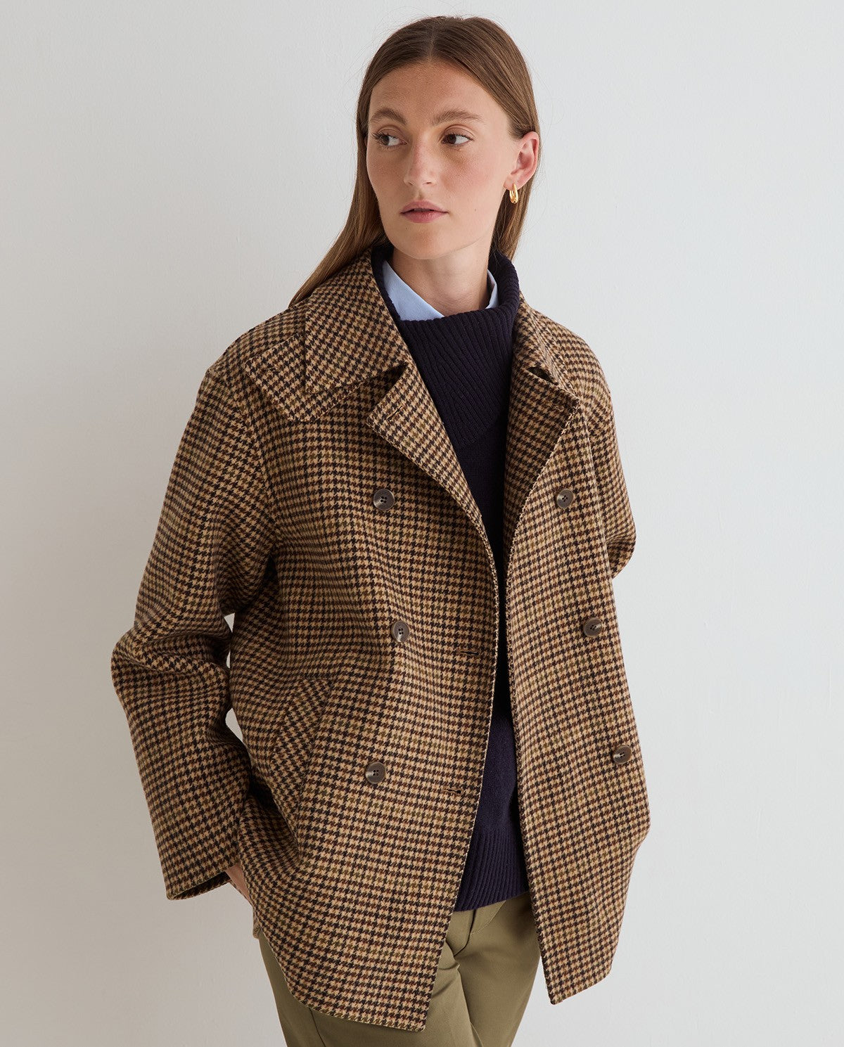 Short Double-Breasted Handmade Coat