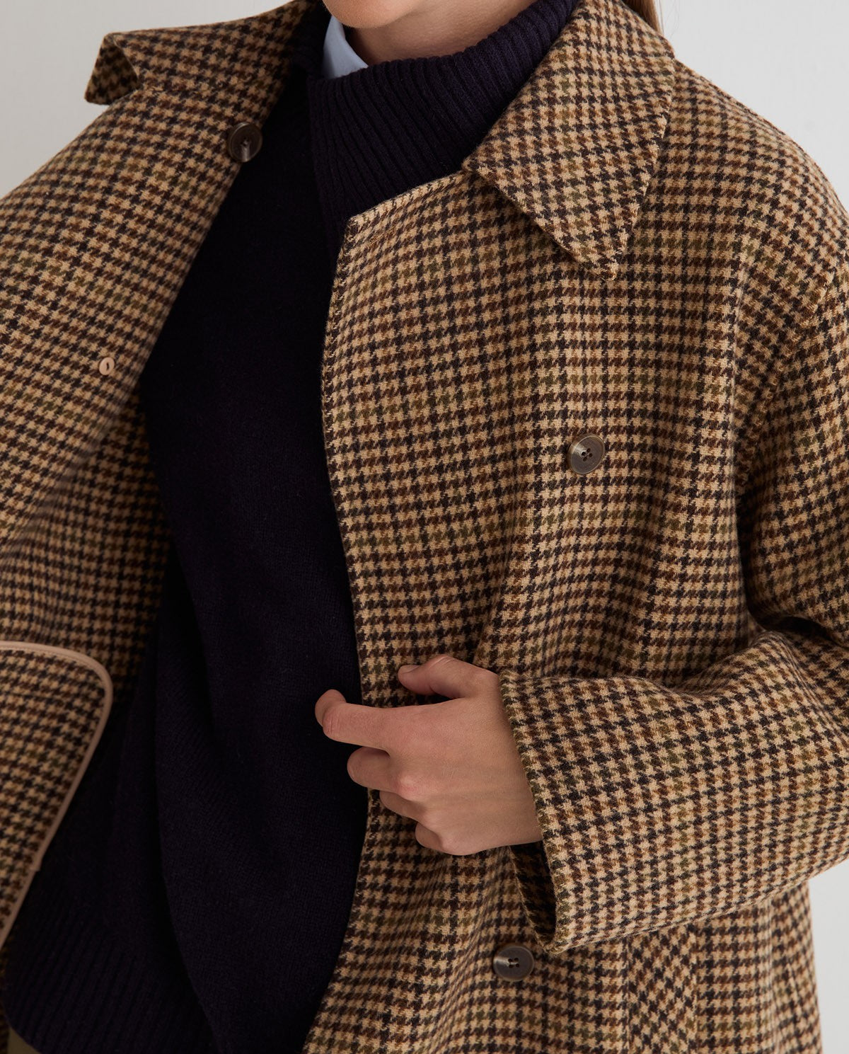 Short Double-Breasted Handmade Coat