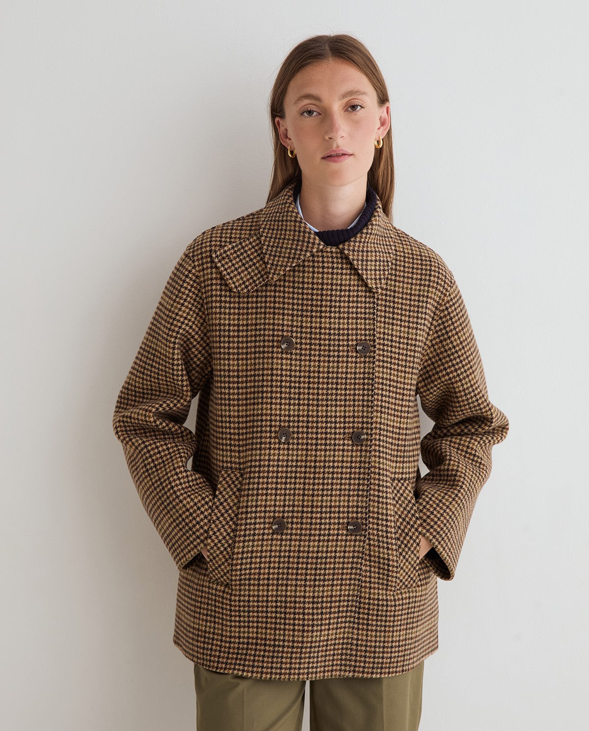 Short Double-Breasted Handmade Coat
