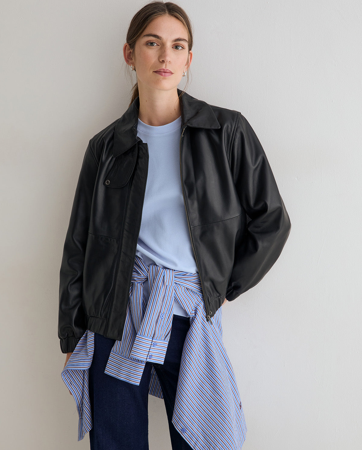 Leather Bomber Jacket