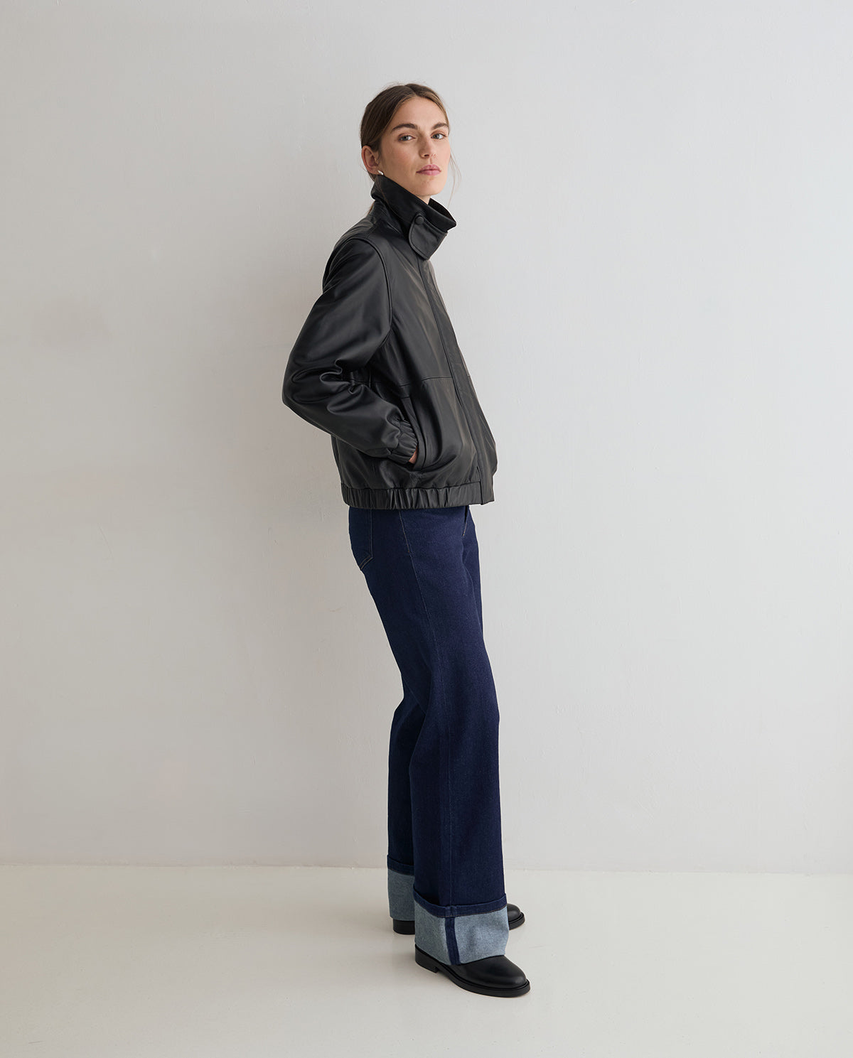 Leather Bomber Jacket