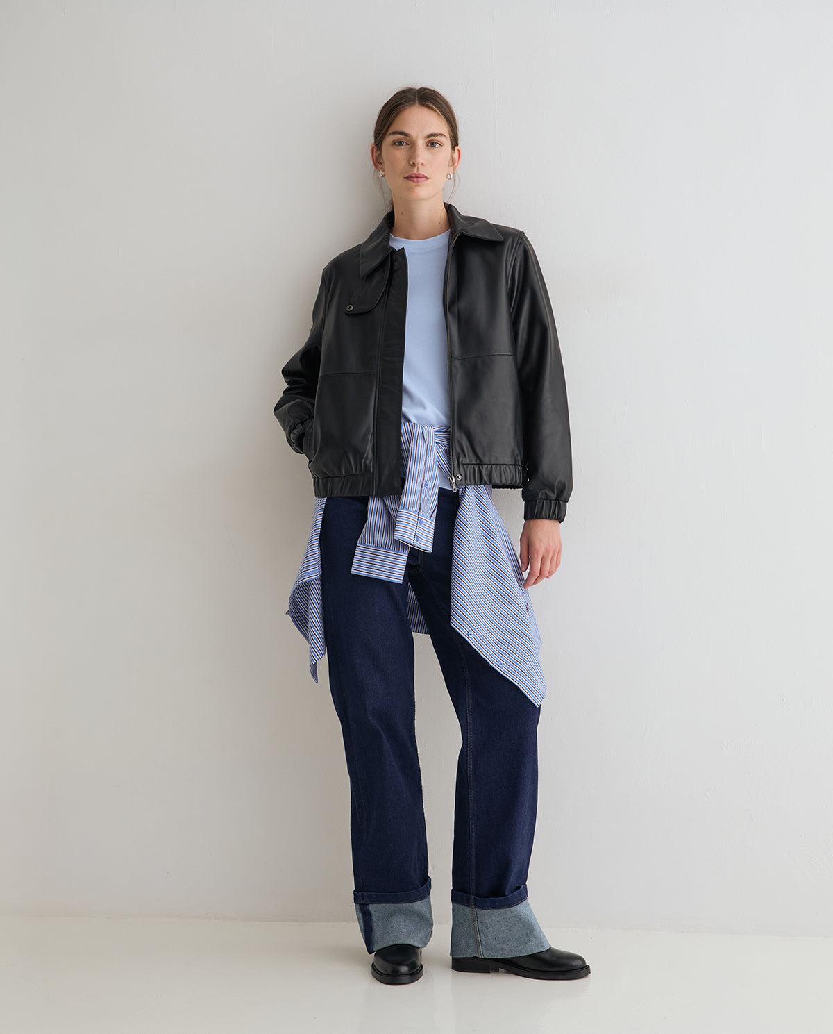 Leather Bomber Jacket