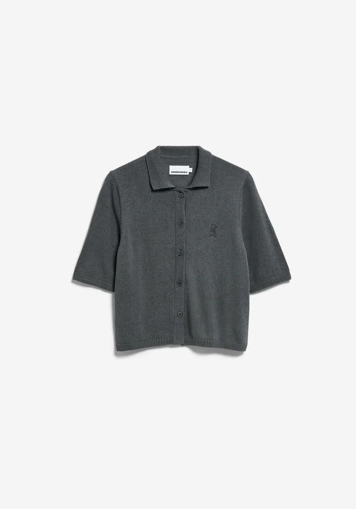 Short Sleeve Linen Blend Cardigan