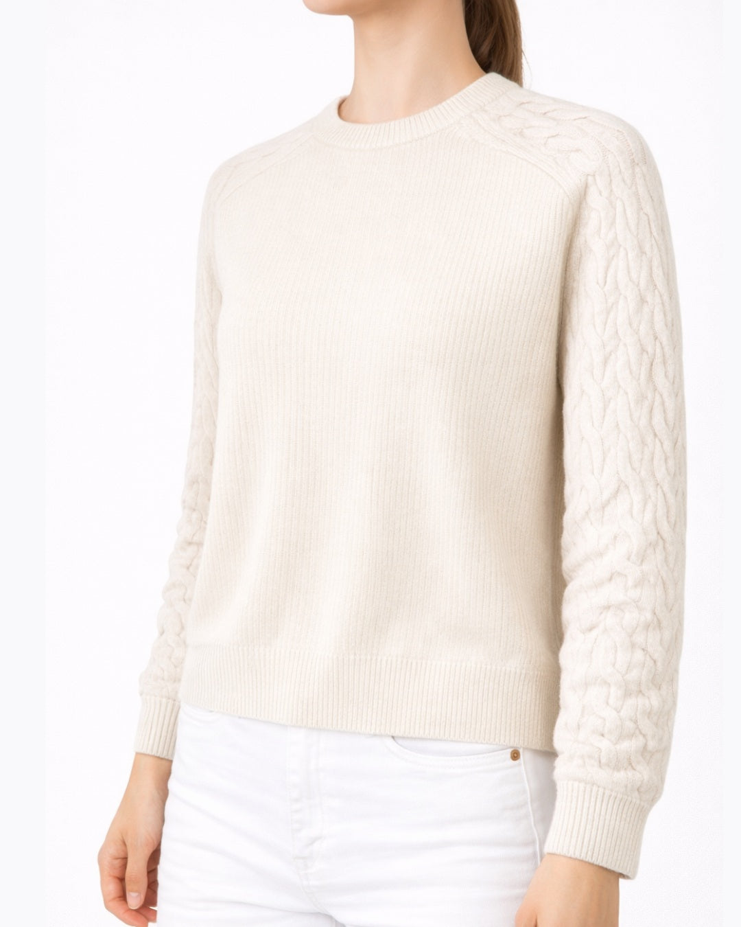 Cashmere Cable Knit Round Neck