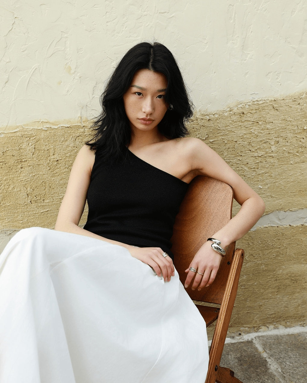 Cashmere Sleeveless Asymmetric Top