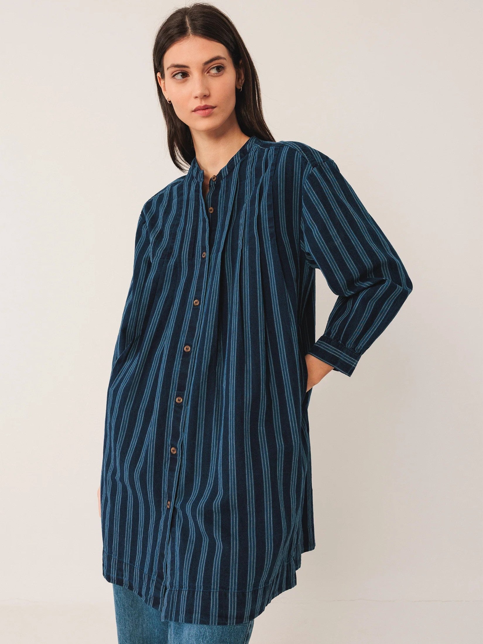 Pleated Cotton Dress