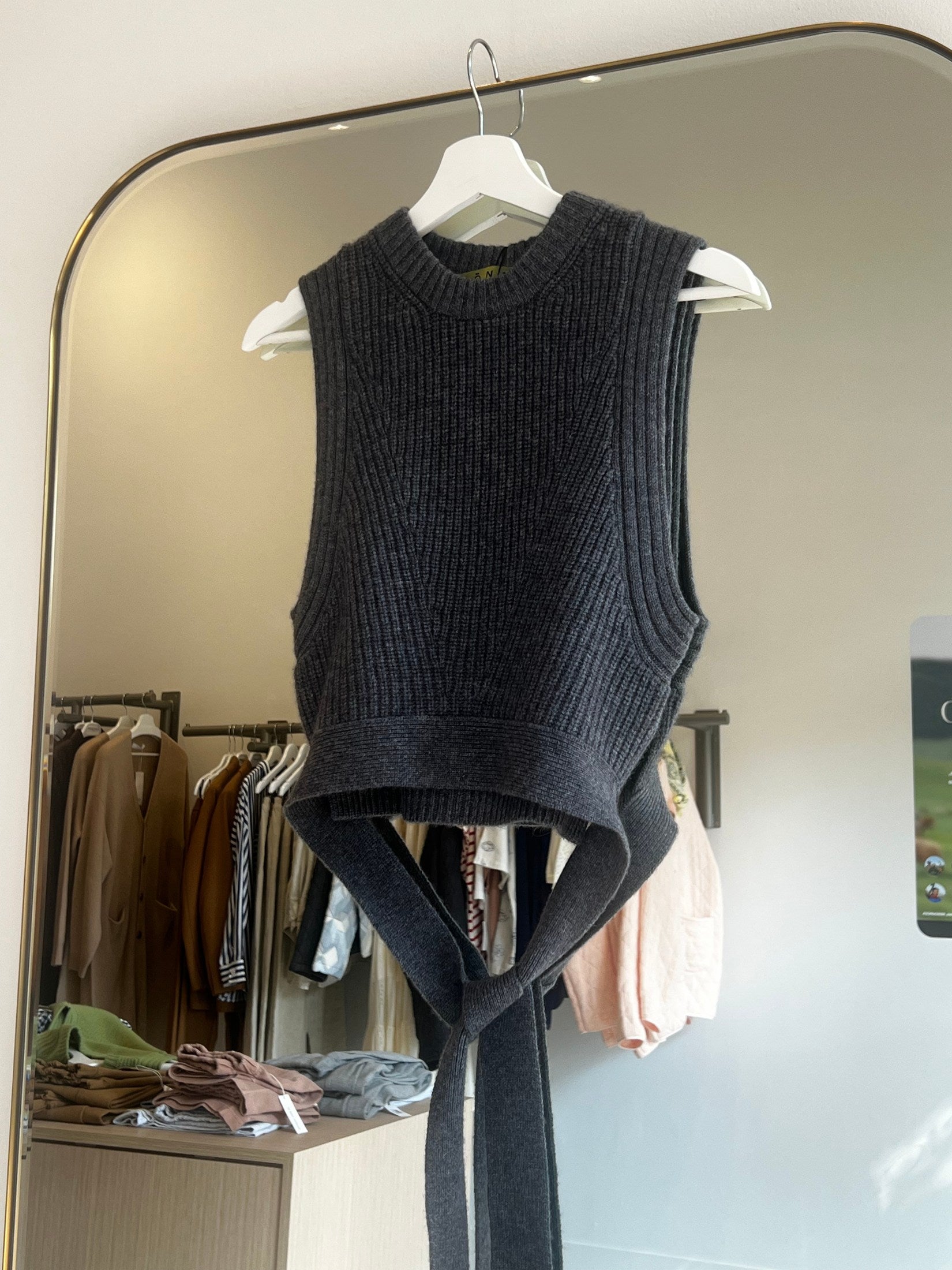 Cashmere Long Belt Vest