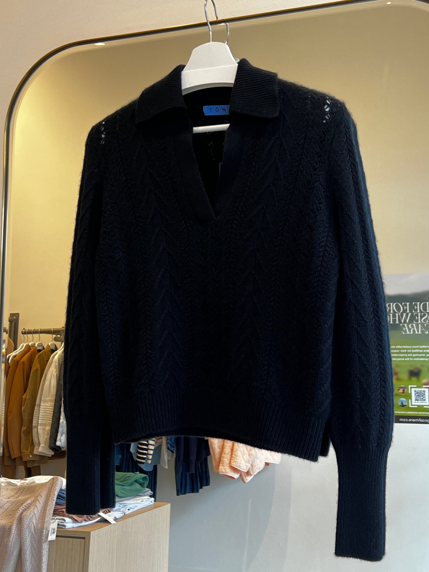 Cashmere Lace Stitch Polo