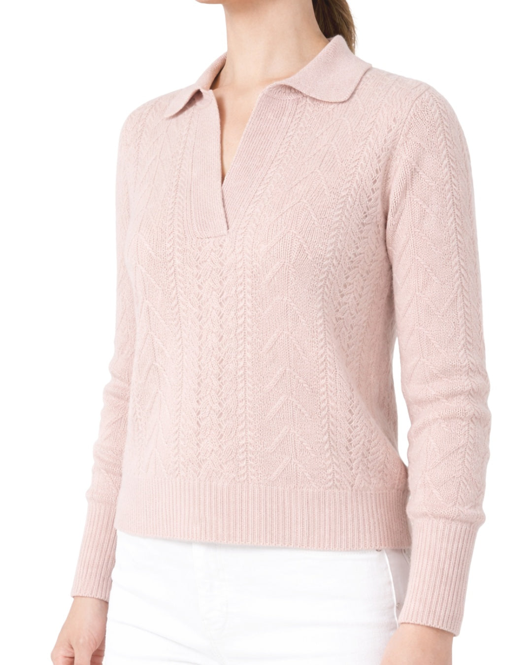 Cashmere Lace Stitch Polo