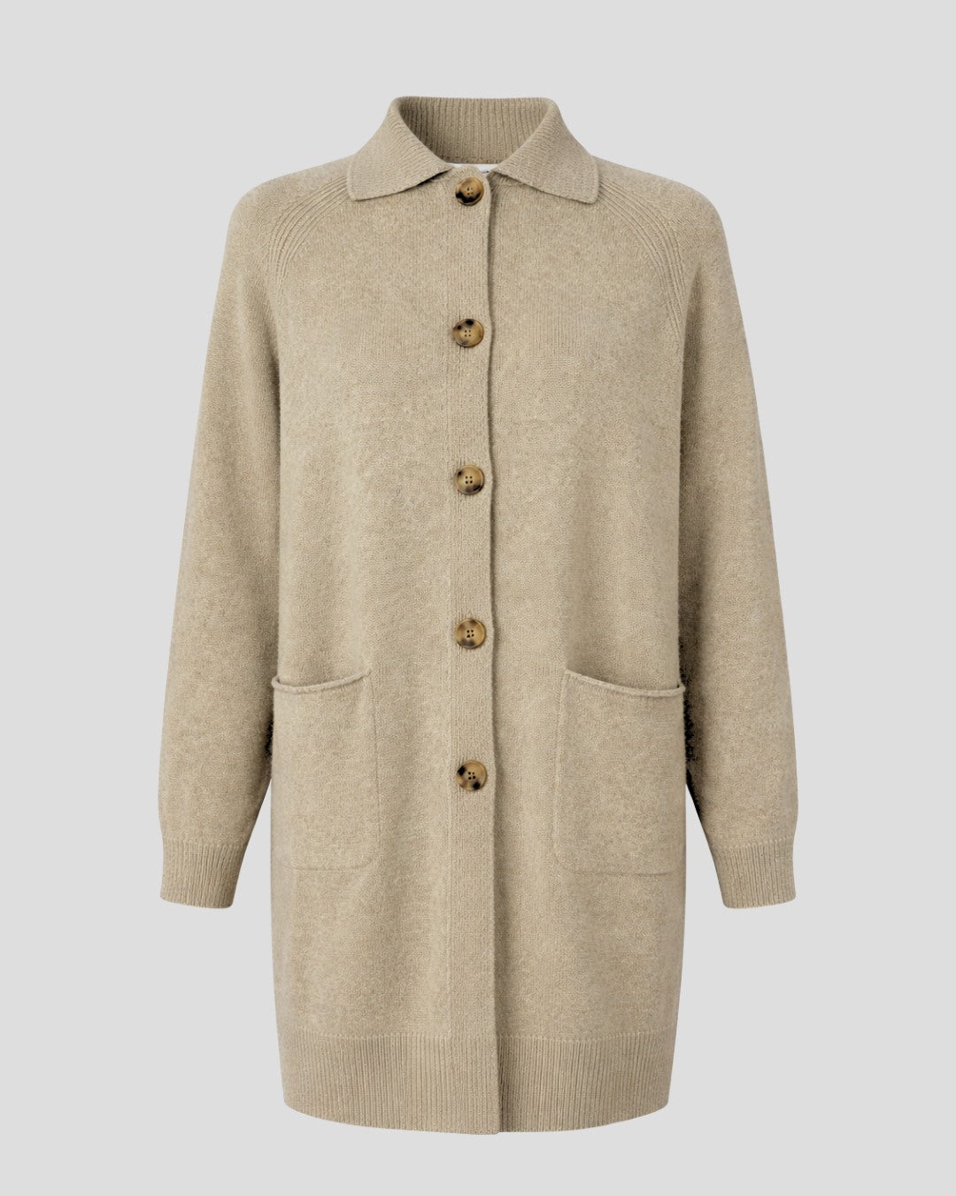 Cashmere Long Polo Cardigan