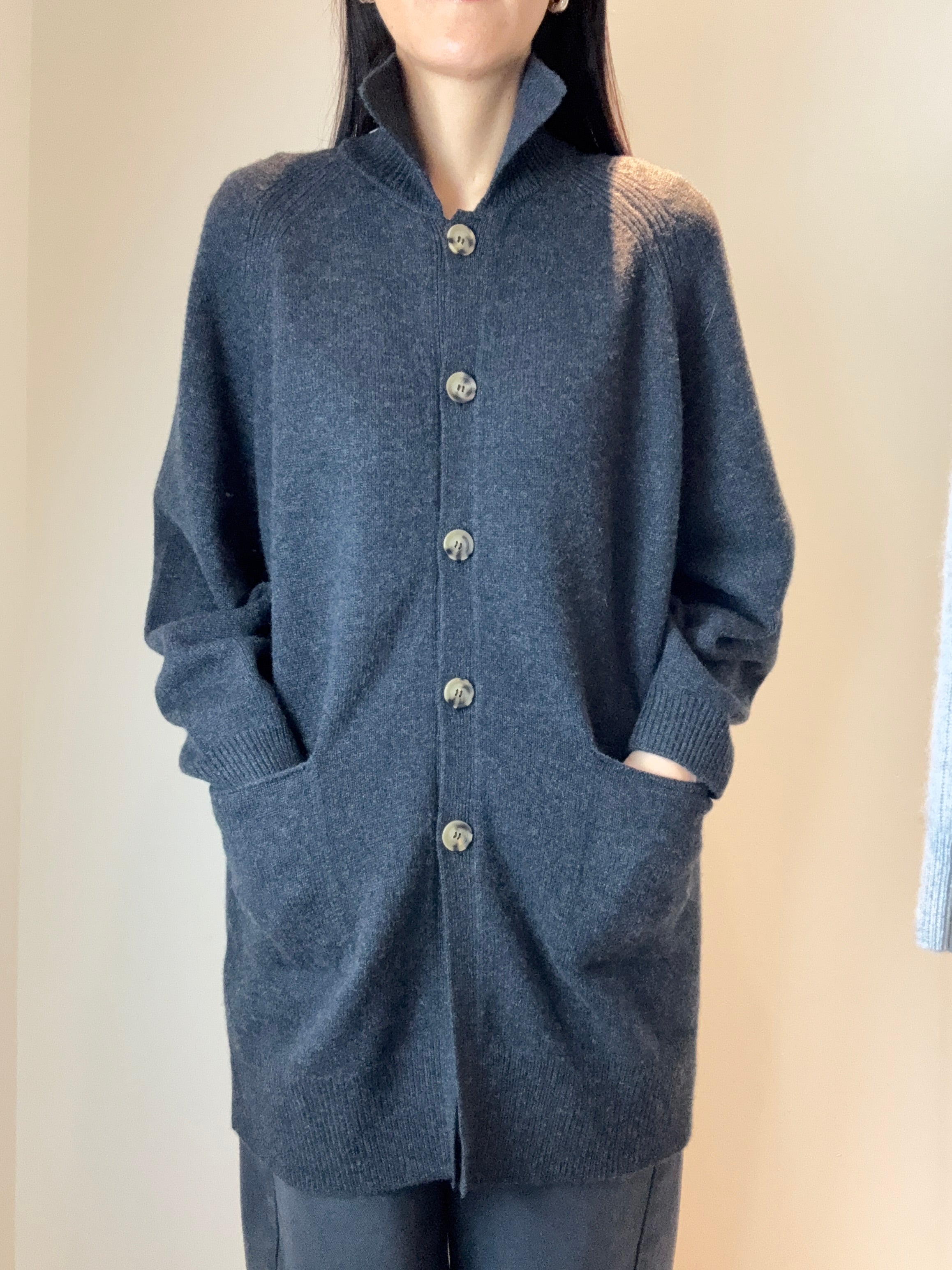 Cashmere Long Polo Cardigan