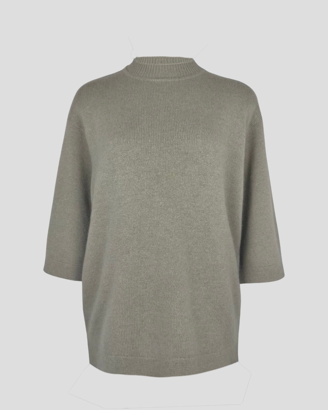 Quarter Sleeve Loose Cashmere Sweater