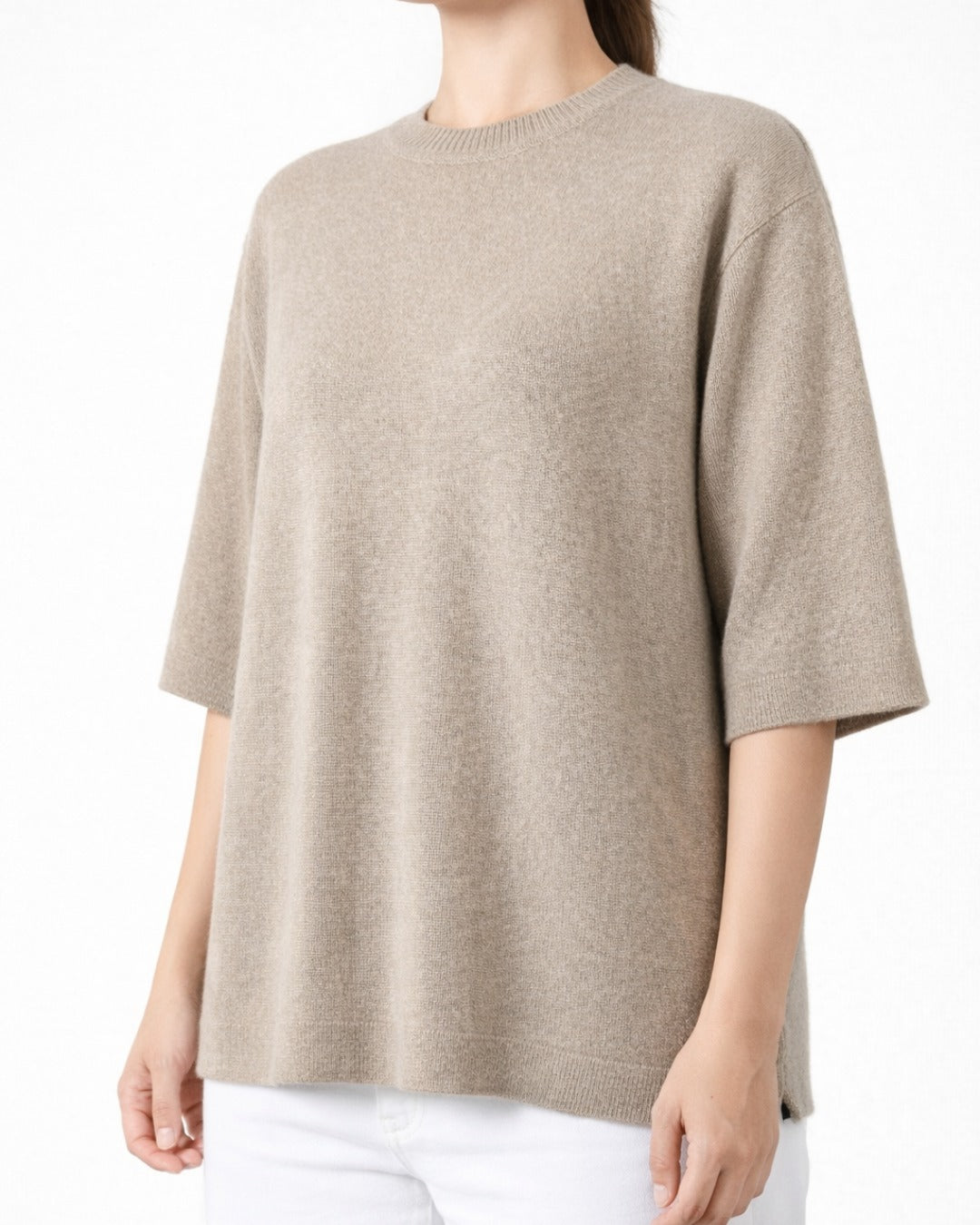 Quarter Sleeve Loose Cashmere Sweater