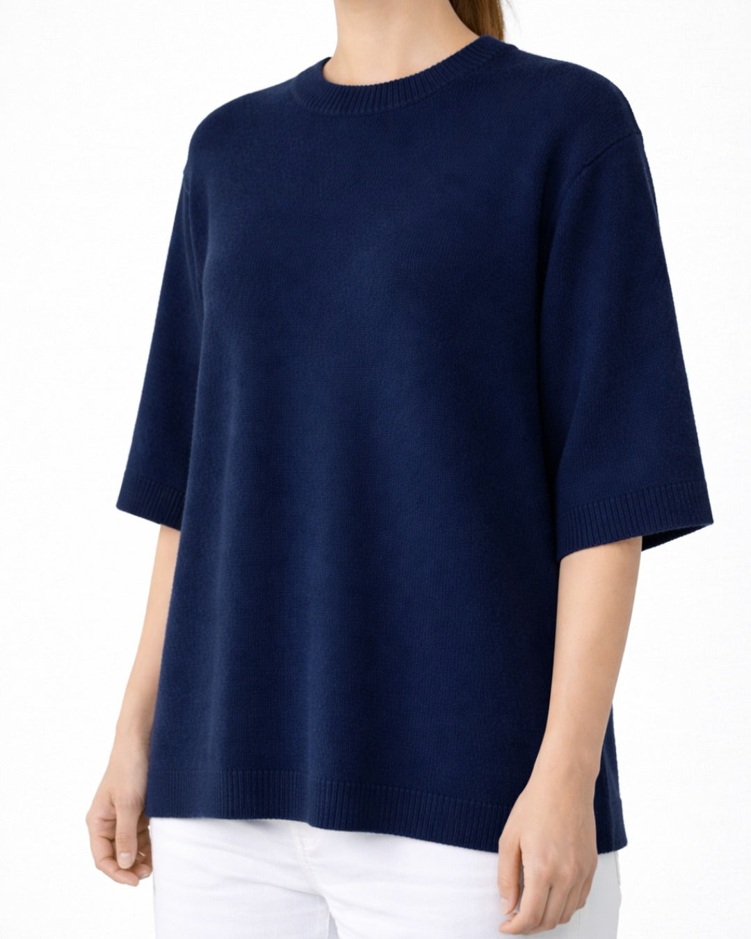 Quarter Sleeve Loose Cashmere Sweater