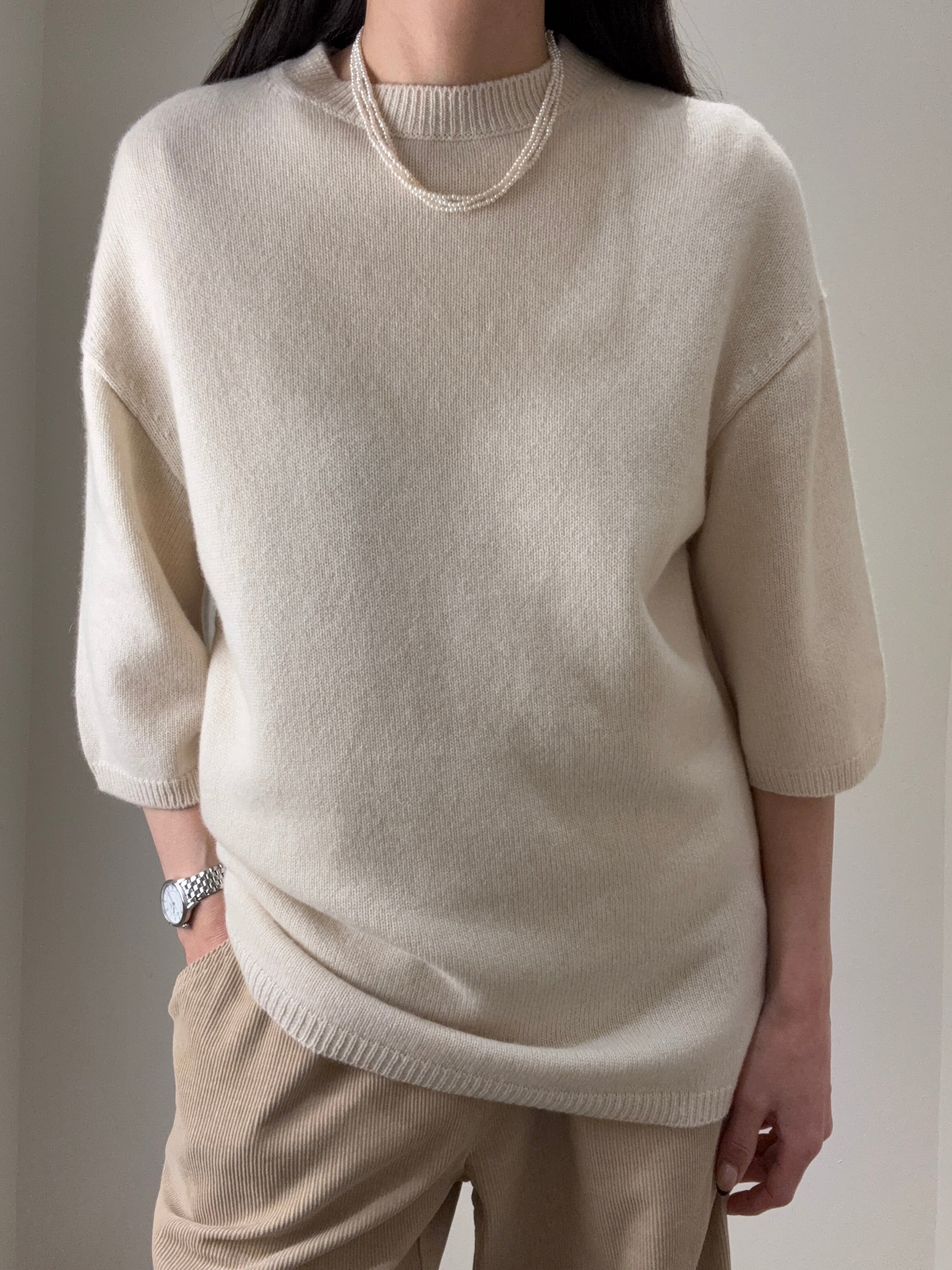 Cashmere Short Sleeve Round Neck