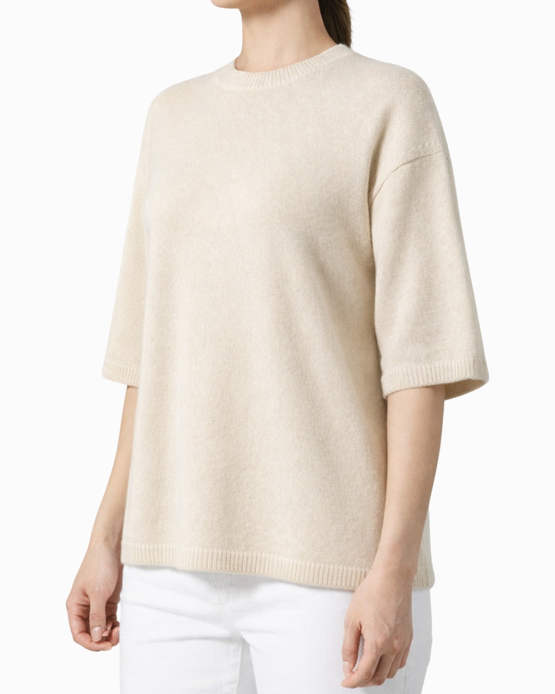 Cashmere Short Sleeve Round Neck