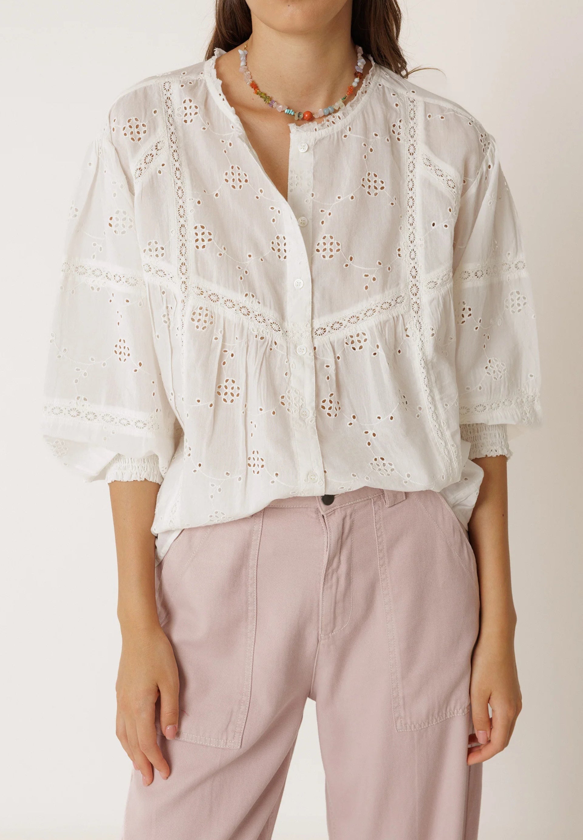 Schiffli Embroidery Shirt