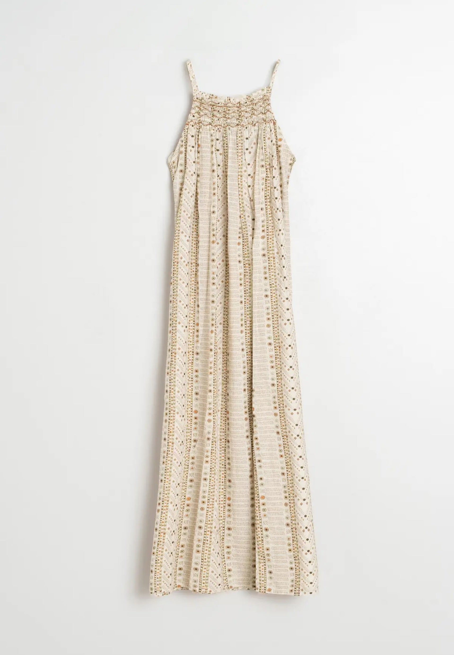 Stamp Print Halter Dress