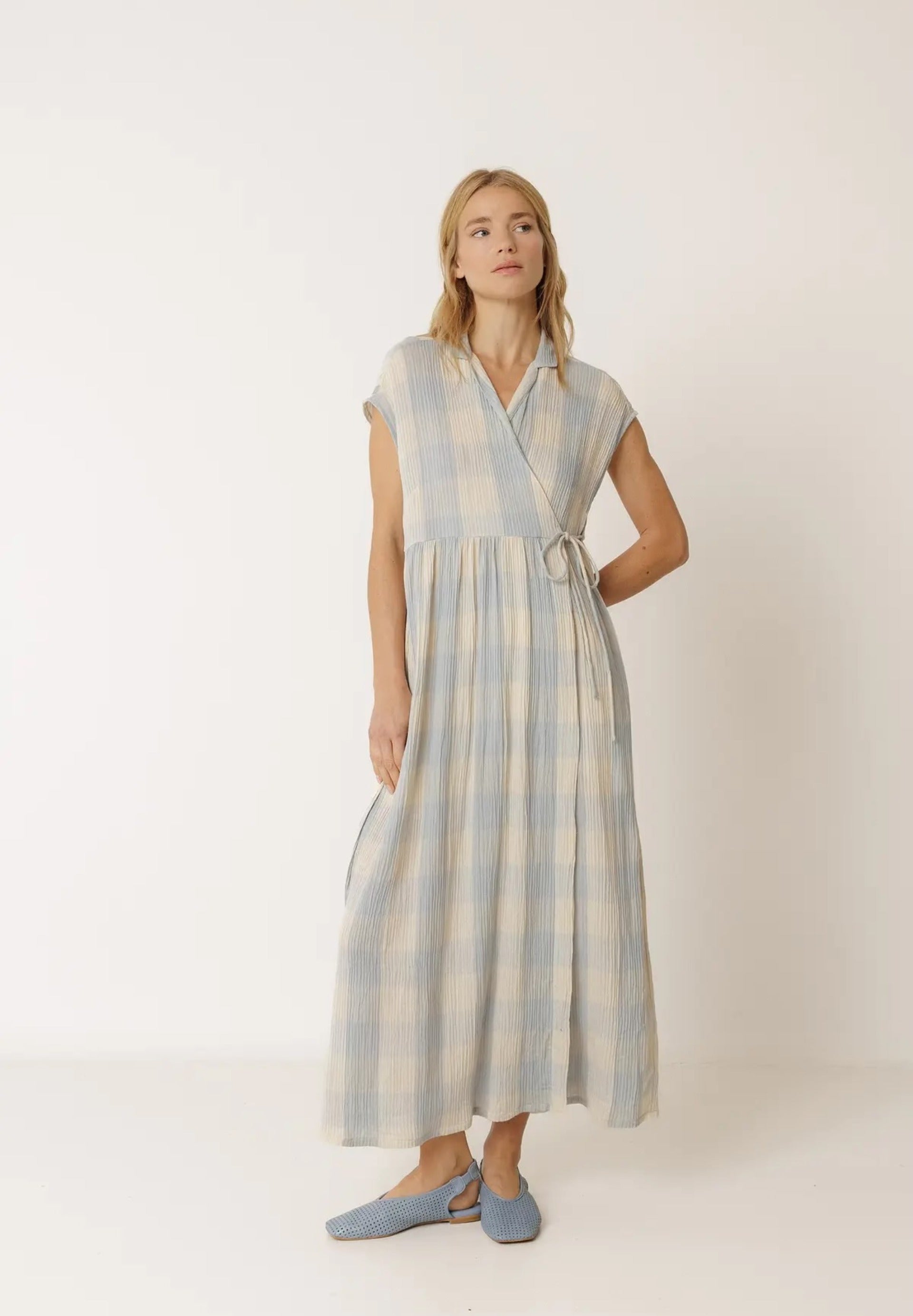 Crossover Gingham Dress L