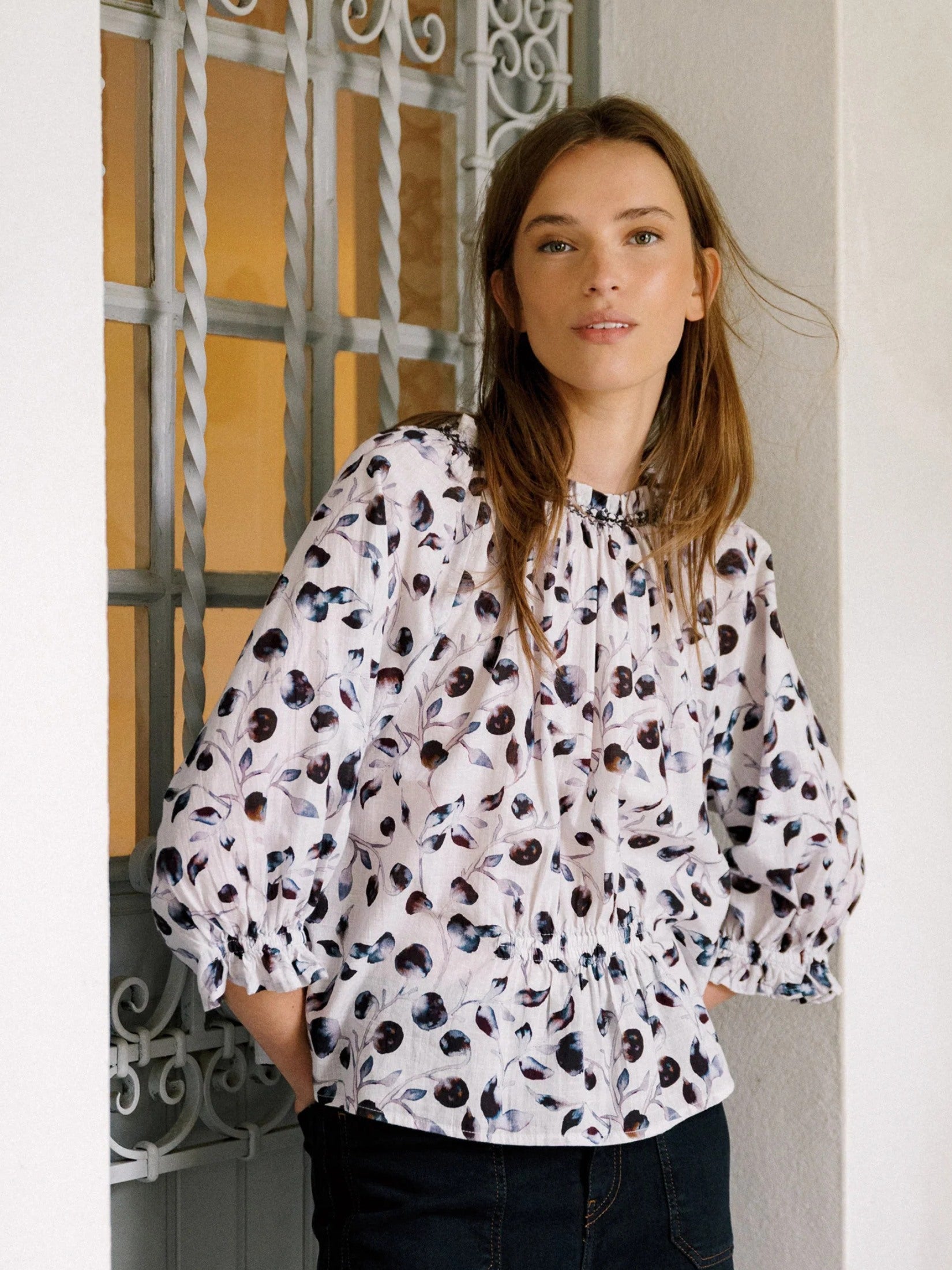 Elastic Cotton Blouse