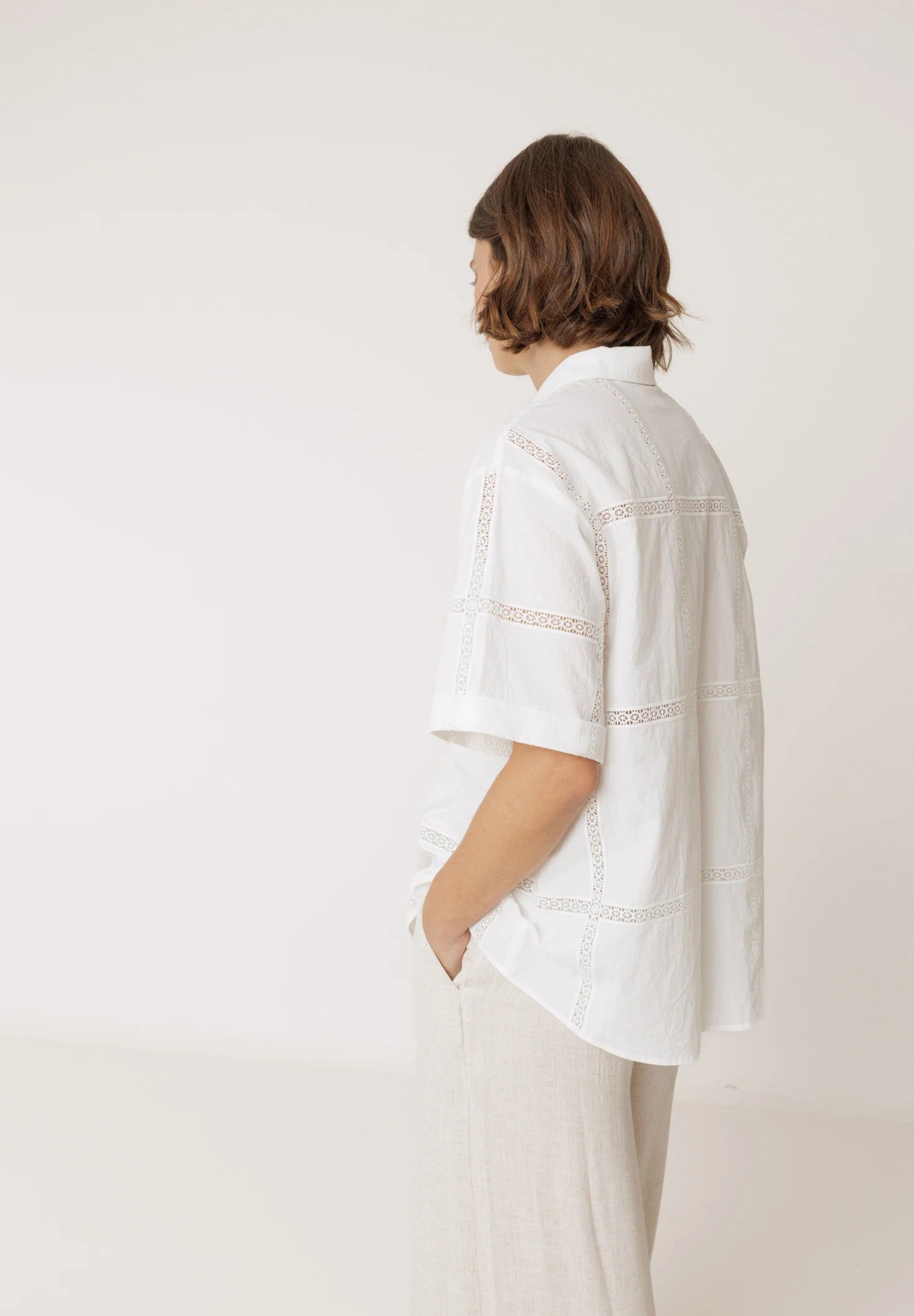 Lace Poplin Shirt