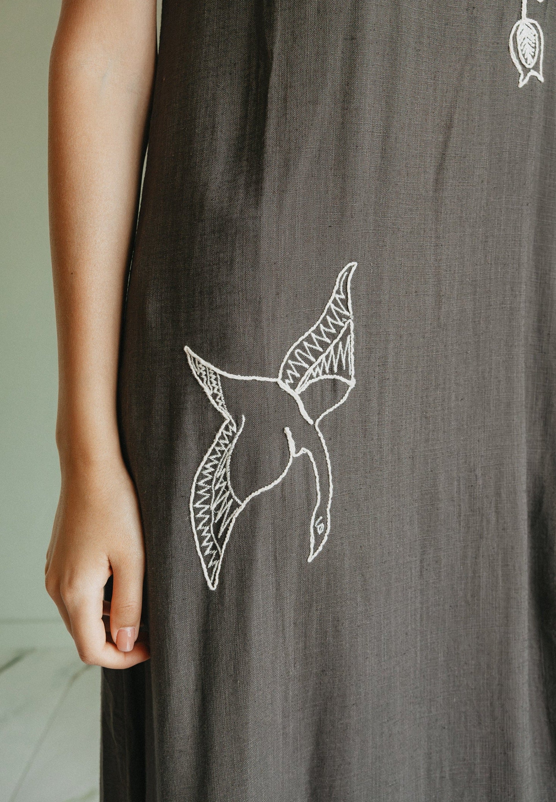Natural Embroidered Dress