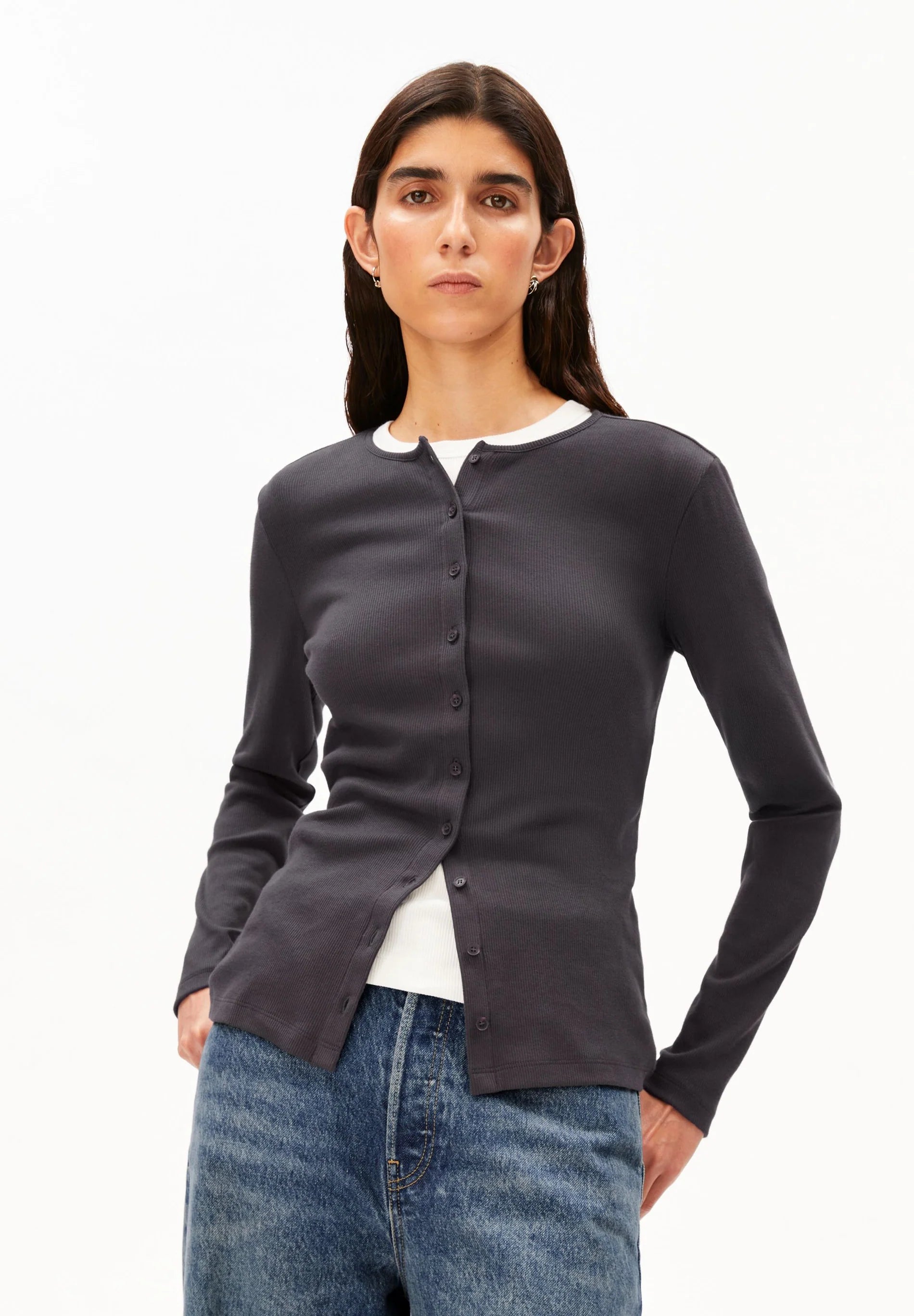 Rib Button Cardigan