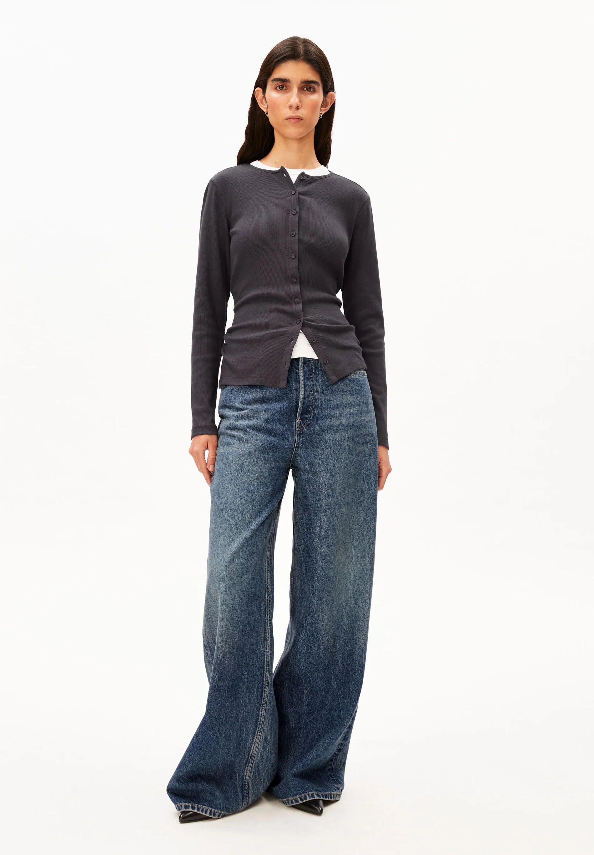 Rib Button Cardigan