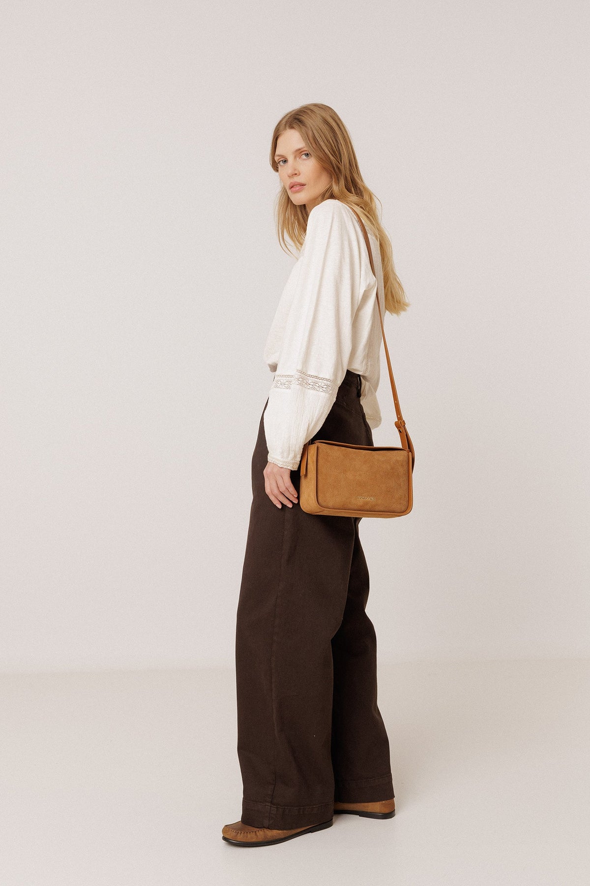 Combination Blouse with Contrast Embroidery