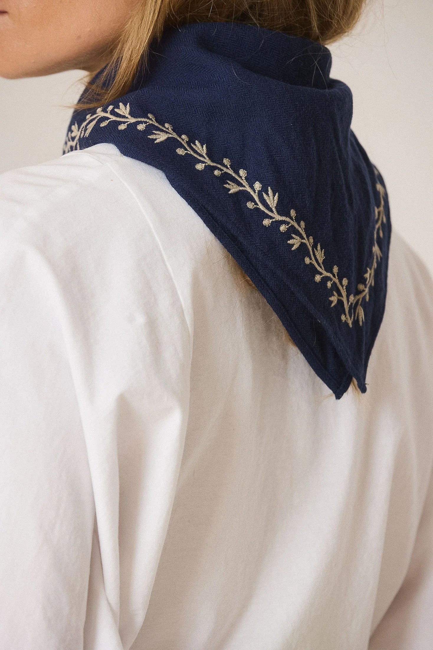 Embroidered Wool Kerchief