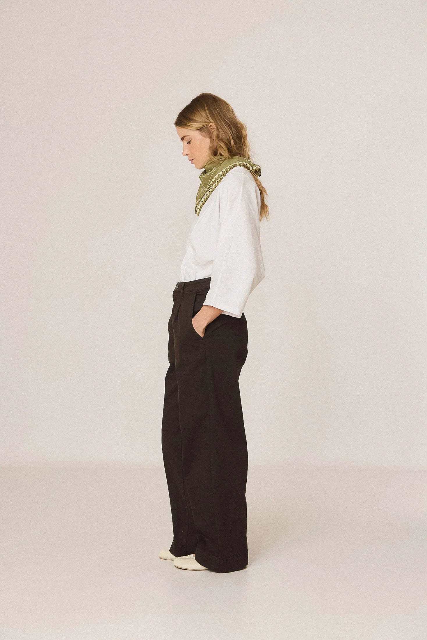 Wide-Leg Cotton Pants