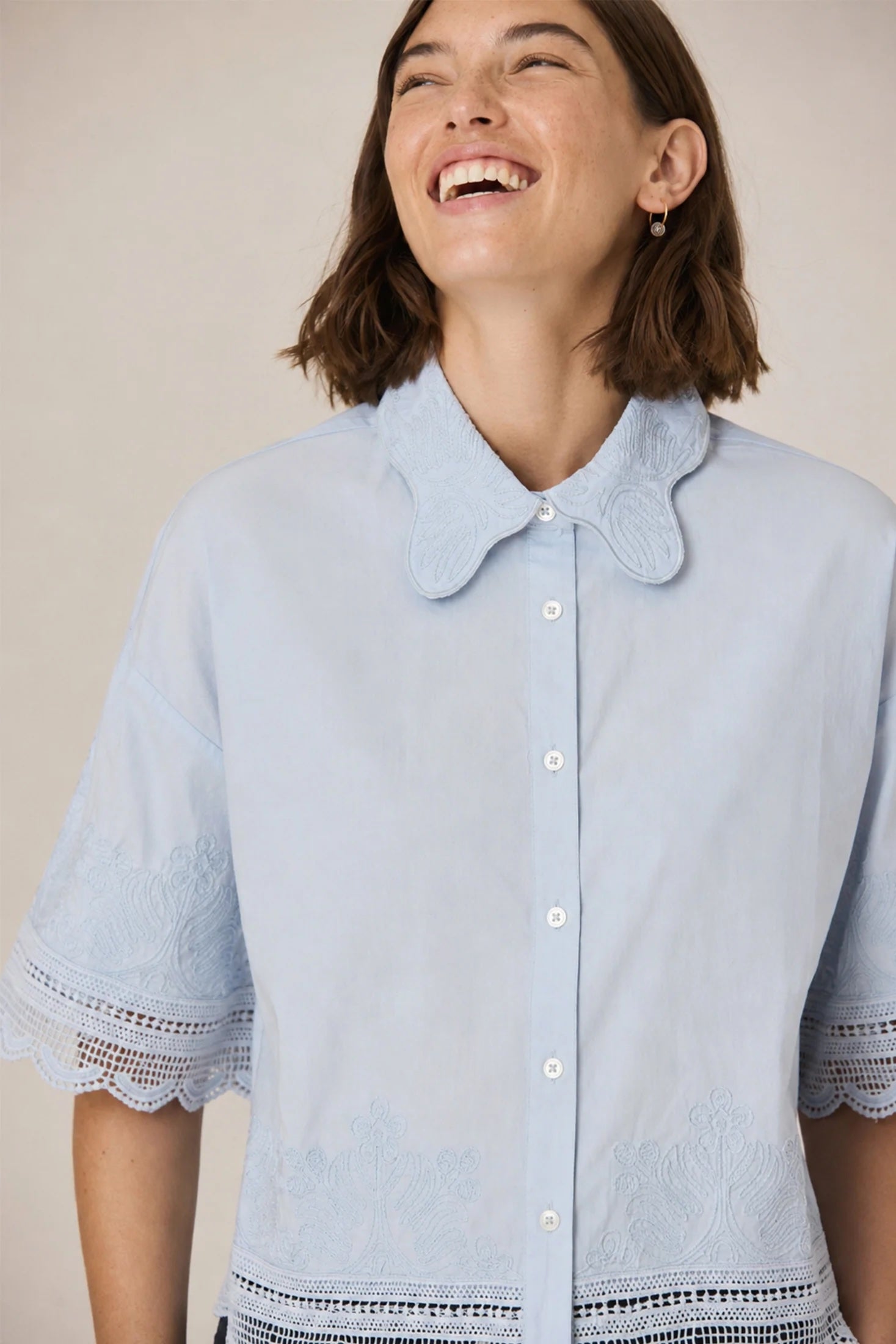 Embroidered Poplin Shirt