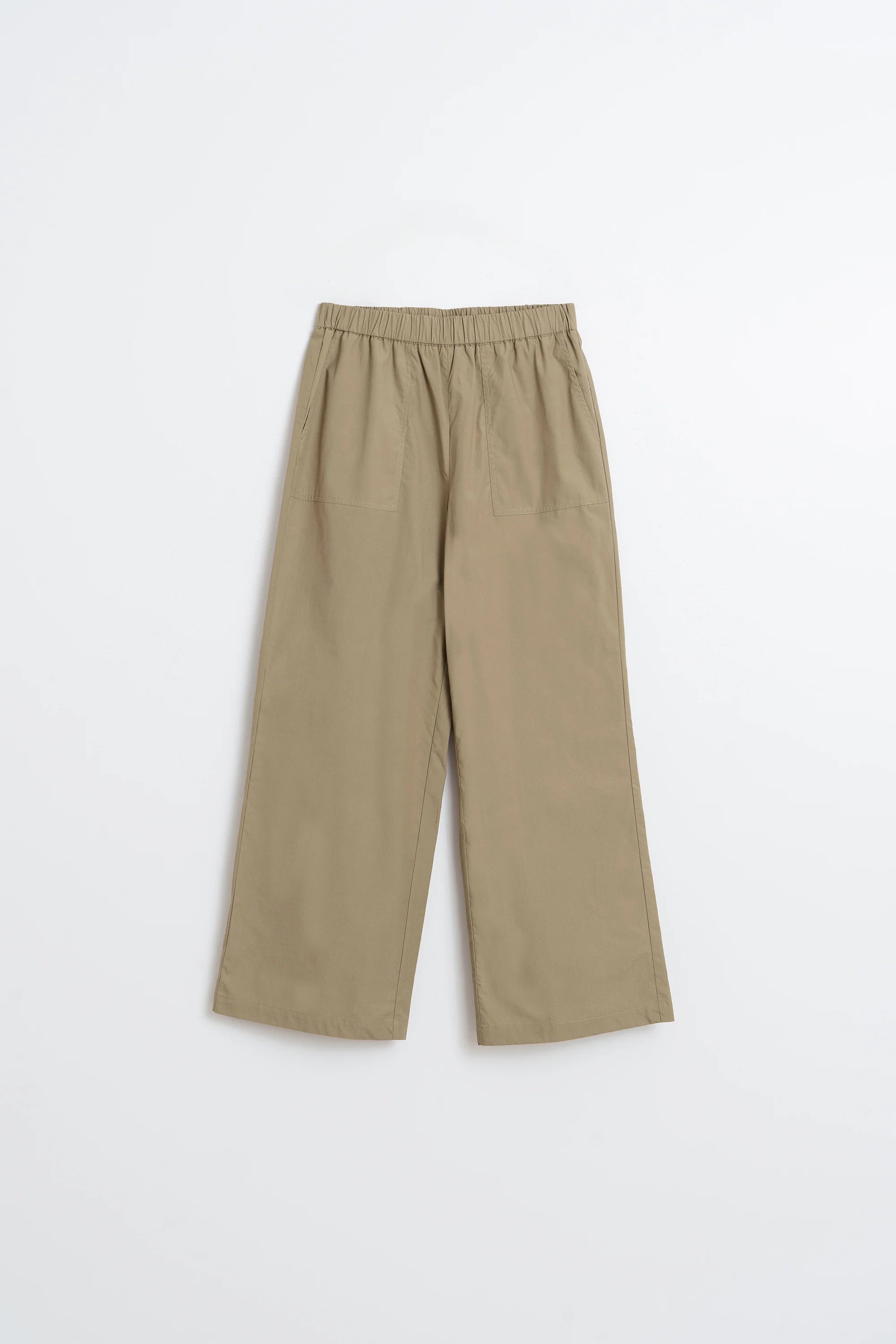 Elastic Poplin Pants