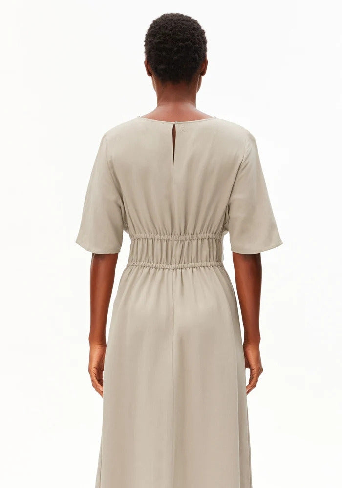 Linen Blend Gathered Dress