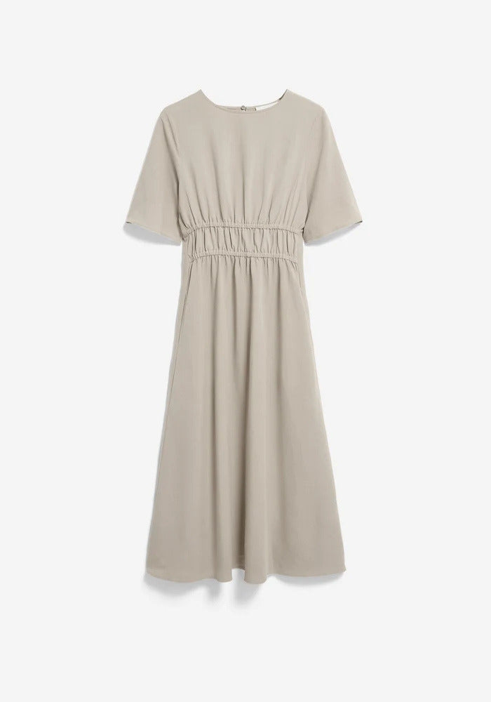 Linen Blend Gathered Dress