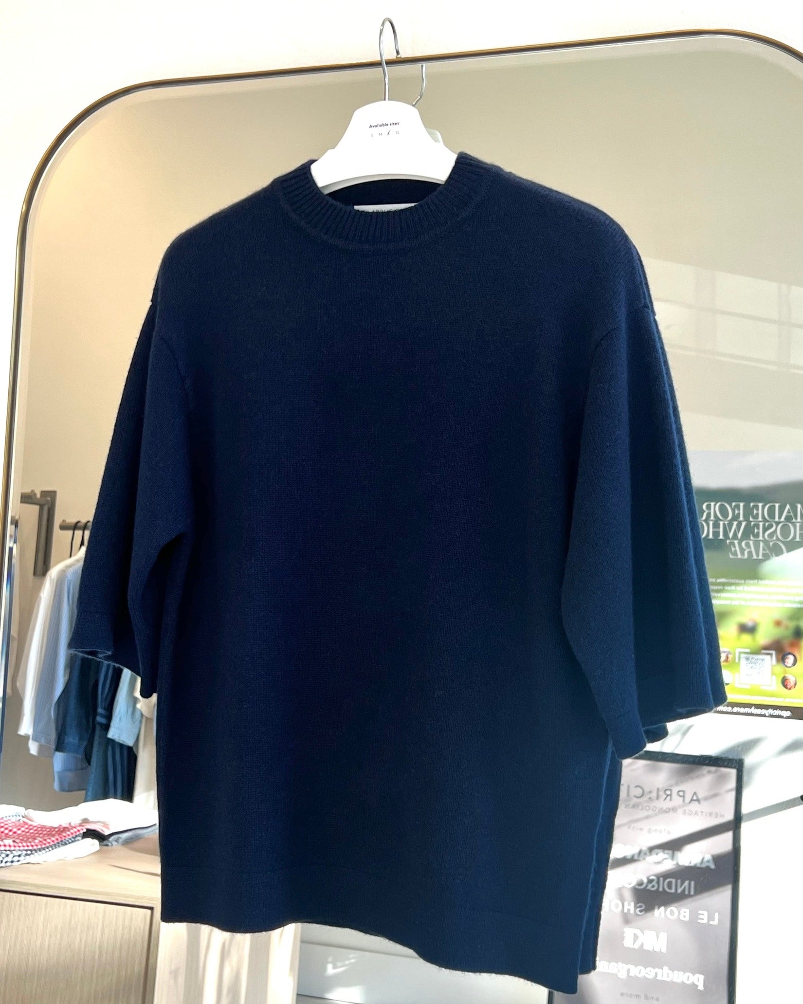 Quarter Sleeve Loose Cashmere Sweater