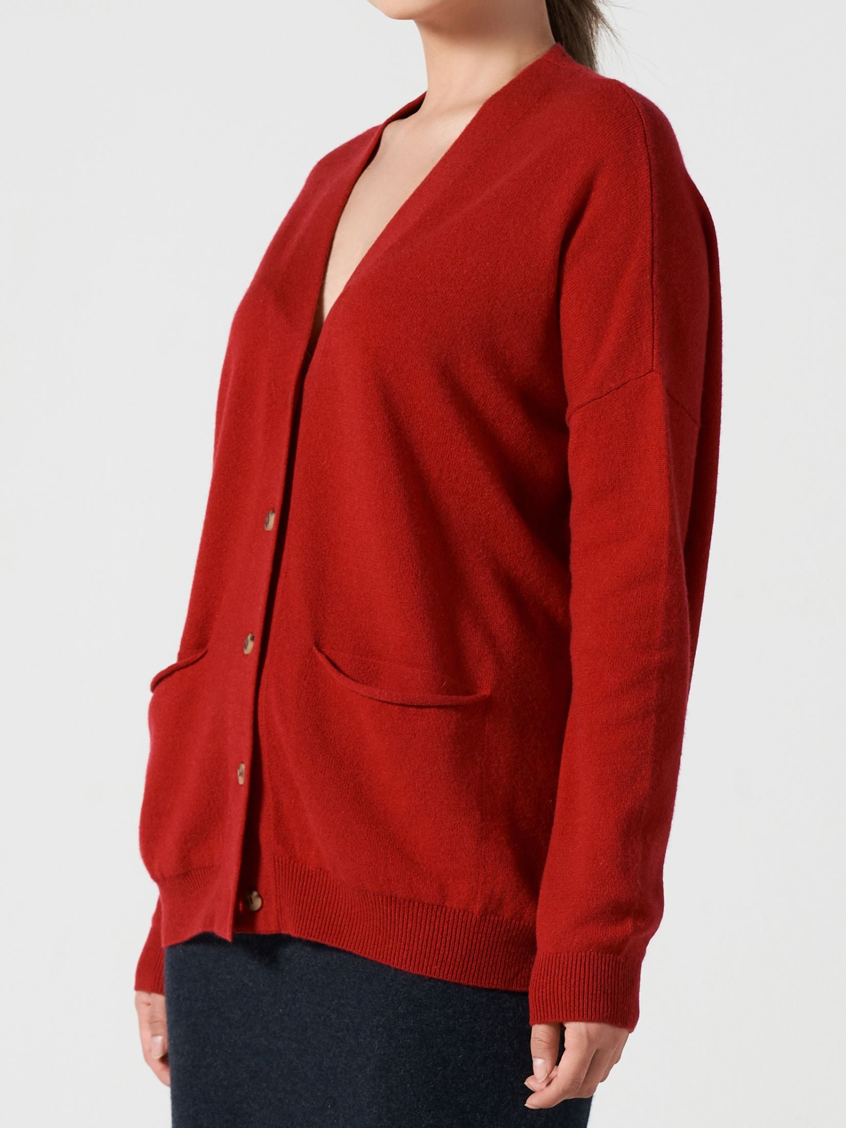 Cashmere Loose Pocket Cardigan
