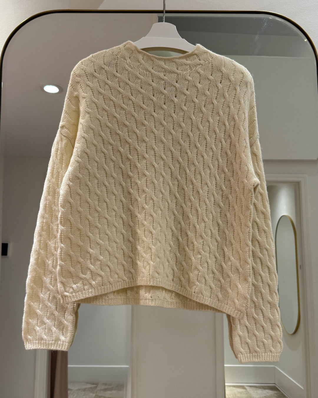 Cashmere Cable Knit Hi Neck