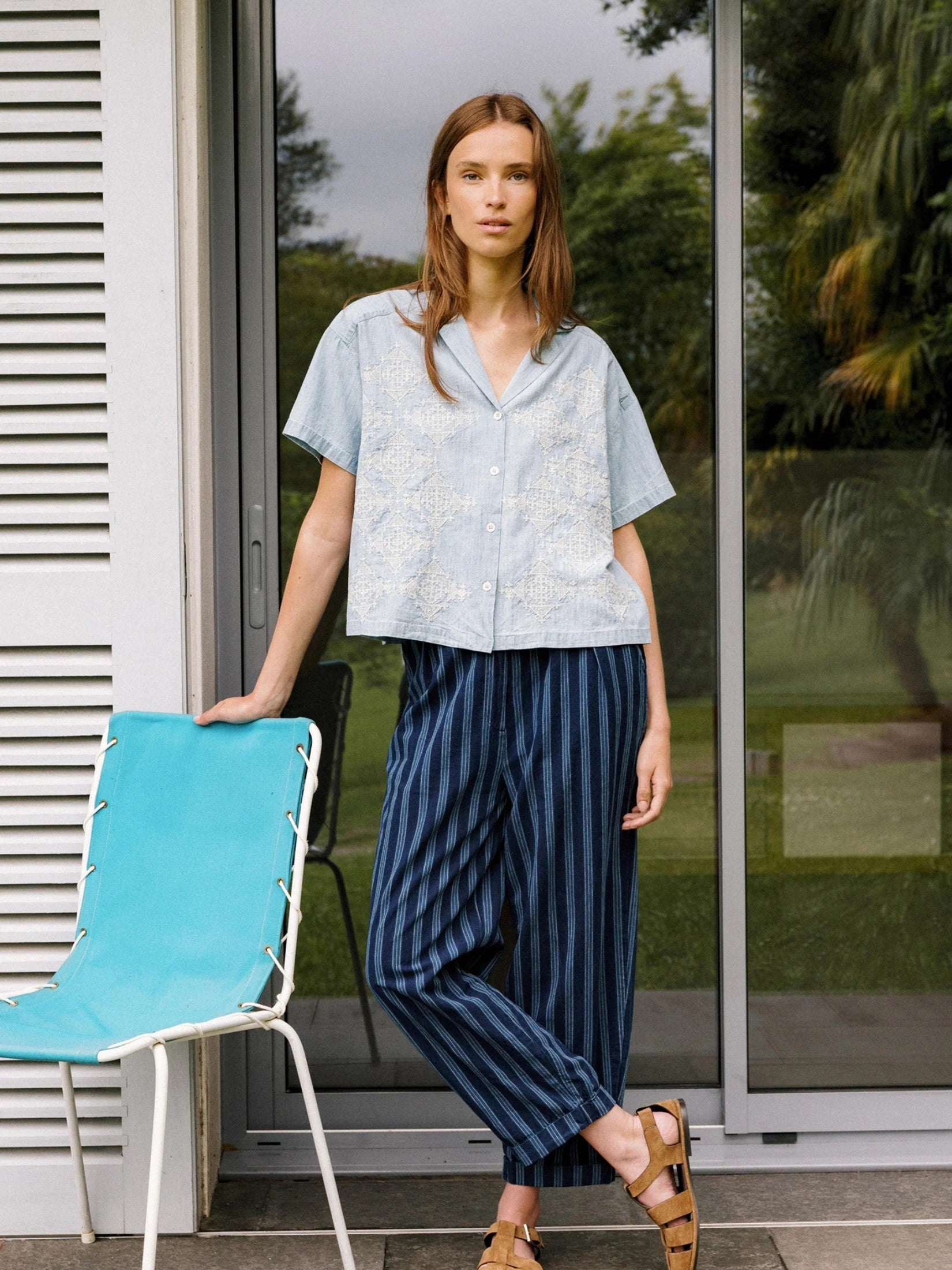 Embroidered Denim Shirt