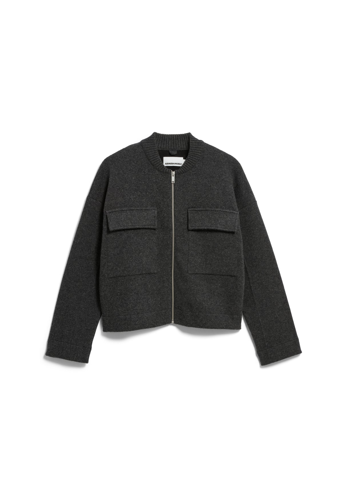 Cotton-Wool Bomber Knit Jacket