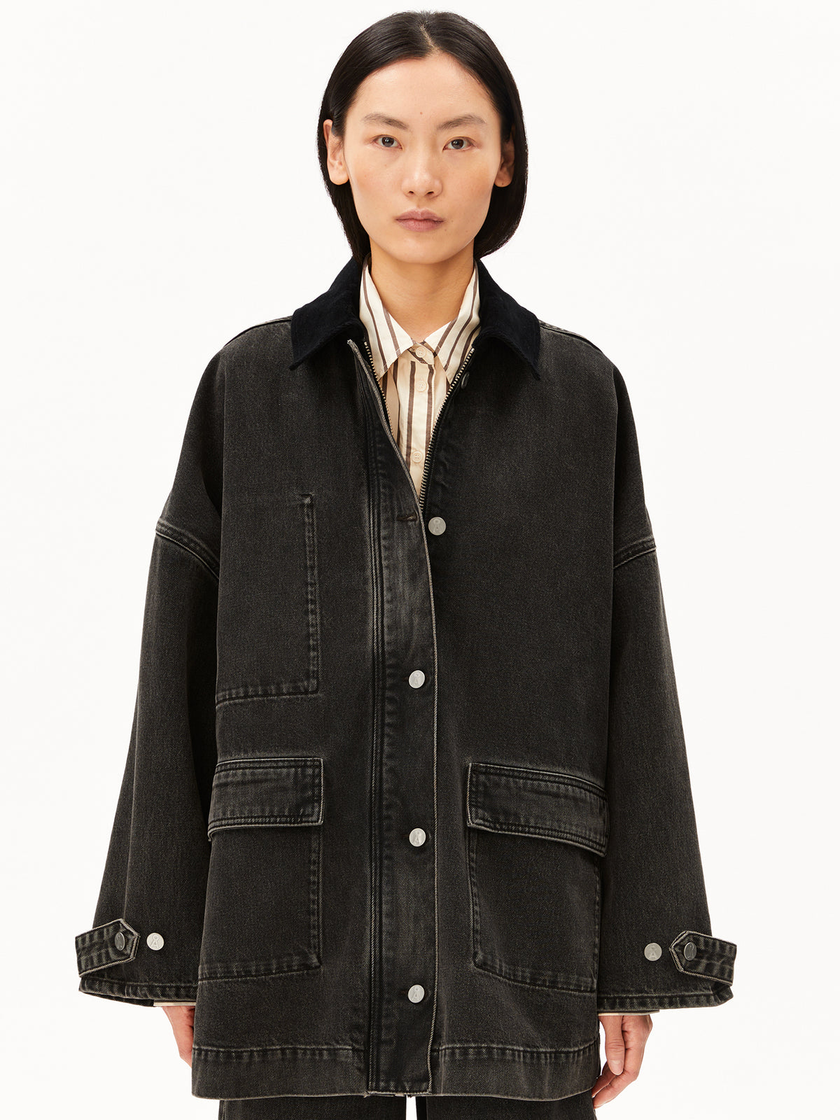 Cord Collar Denim Jacket