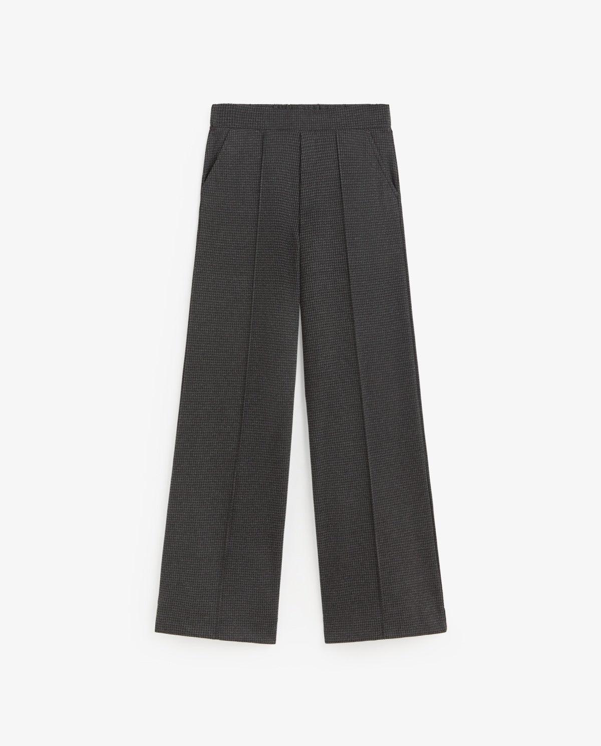 Wide Leg Check Trousers