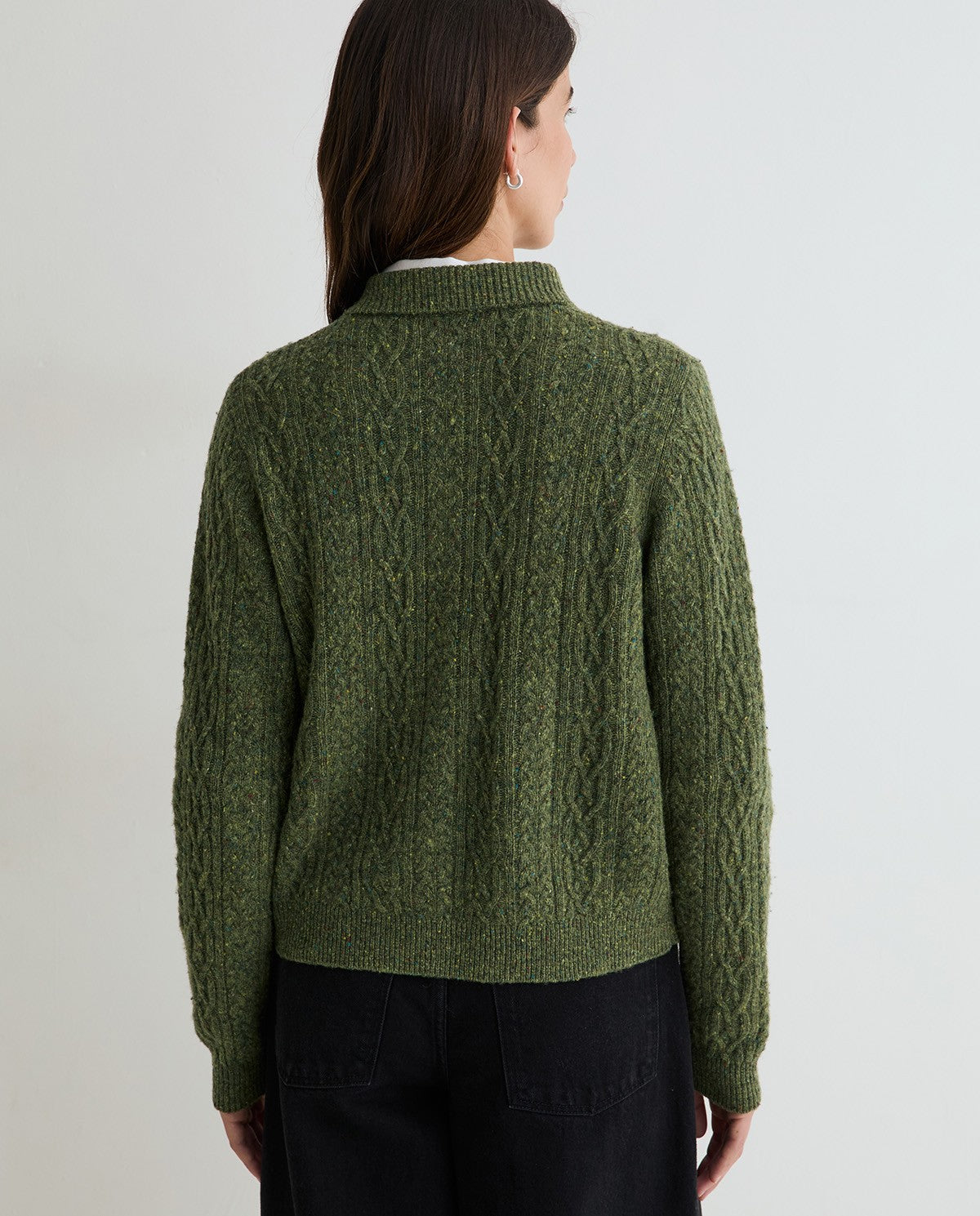 Cable Knit Tweed Cardigan