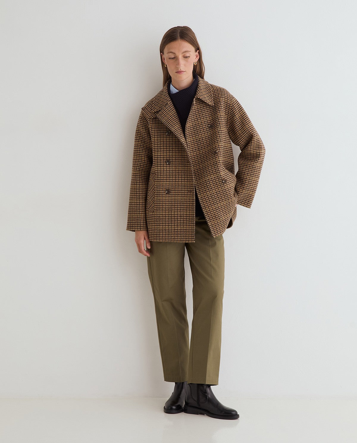Short Double-Breasted Handmade Coat
