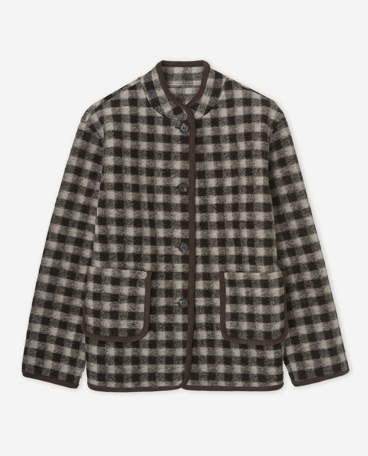Short Boiled Wool Coat
